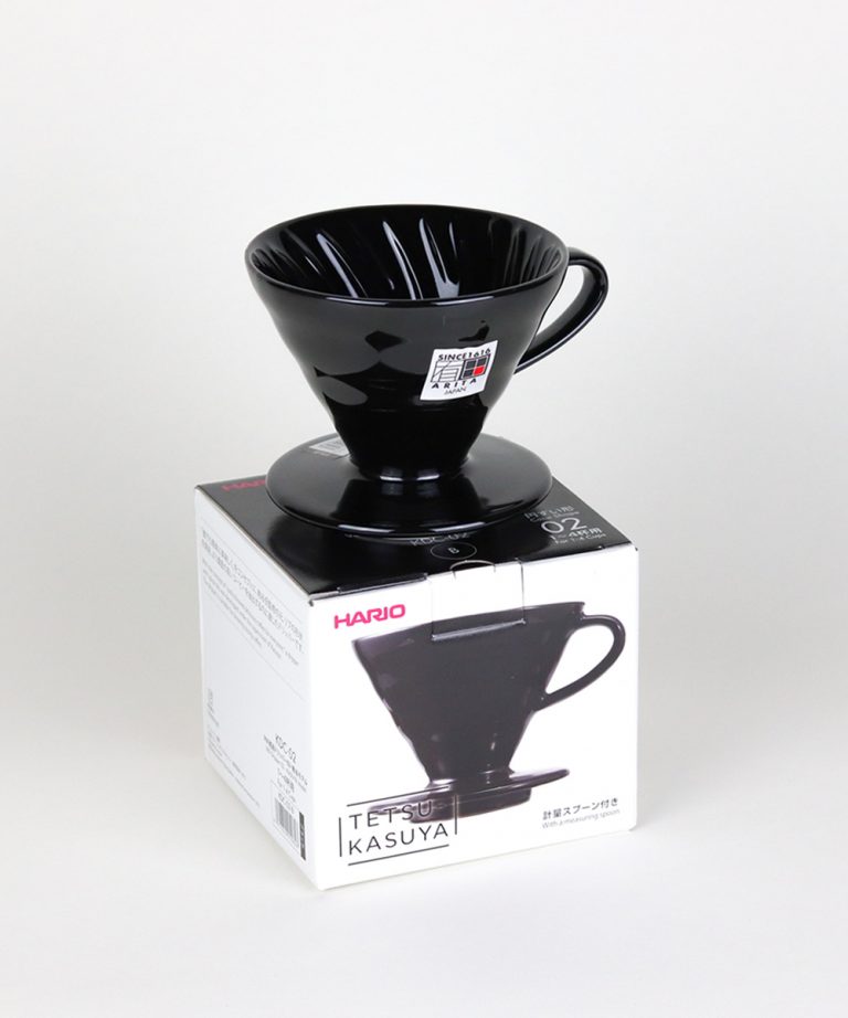 Hario V6002 Kasuya Black Ceramic Dripper Luna Coffee